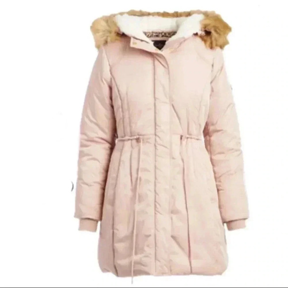 🆕Jessica Simpson Blush Sherpa-Trim Anorak Long Jacket L🆕 - Picture 2 of 16